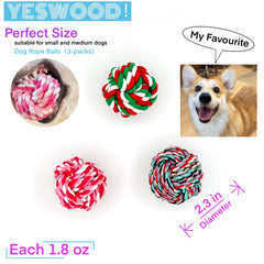 YESWOOD! Puppy pink rope ball side view ideal for fetch and chew sessions.