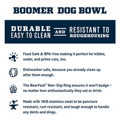 YETI Boomer 4 bowl with non-slip ring stays steady during meals.