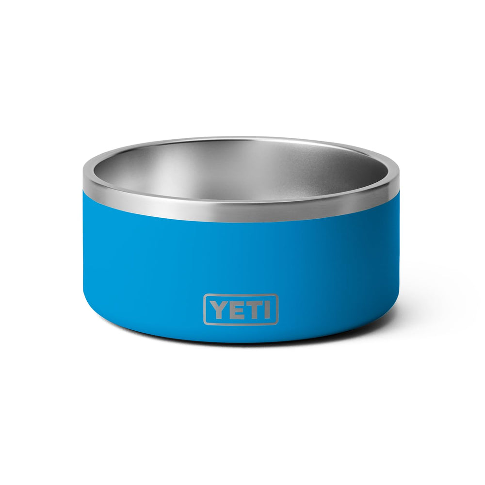 YETI Boomer 8 dog bowl top view highlighting durable stainless steel.