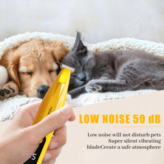 YEUKEUUAI dog paw trimmer LED headlights orange highlight visibility during grooming