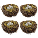 YEUQWJ artificial bird nest 4pcs shown in garden display for Easter decor