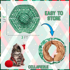 Yeyeplum cat tunnel ball-play promotes interactive fun during naps and play.