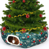 Yeyeplum Christmas cat tunnel under tree offers a cozy hideout for felines.
