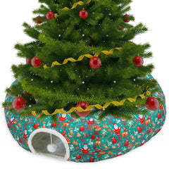 Yeyeplum Christmas Cat Tunnel Under Tree provides a cozy festive hideout for cats.