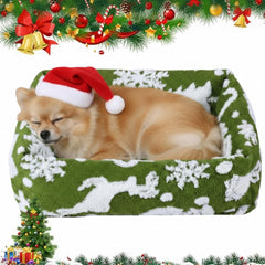 Yeyeplum Christmas dog bed cover shows festive plush fabric for cozy comfort.