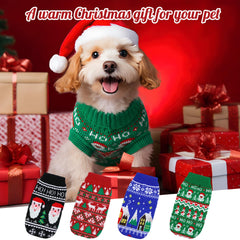 Yeyeplum dog black village sweater perfect for cozy winter outings.