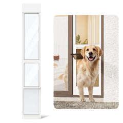 YGNNJY dog door front view showing seamless sliding door integration for easy access.
