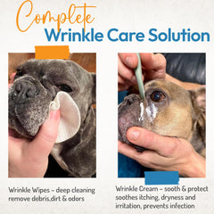 Yibesi Bulldog Wrinkle Wipes soft plain-side closeup demonstrates gentle cleansing