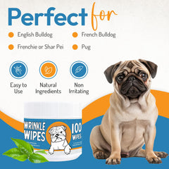Yibesi Bulldog Wrinkle Wipes tail pocket clean safely without irritation