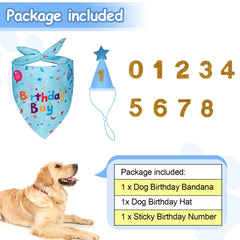 Yicostar birthday bandana shows size details for proper fit