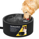 Yicostar heated water bowl outdoors keeps water from freezing for outdoor pets