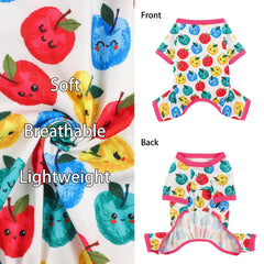 Yikeyo dog-pajamas-front-cuff-detail highlights edging for comfort and durability during wear.