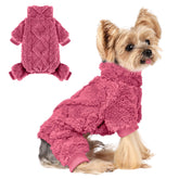 Yikeyo dog pajamas XS dark pink on a small breed for ultra-warmth