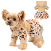Yikeyo dog sweater dress XXS front view offers cozy warmth for small dogs