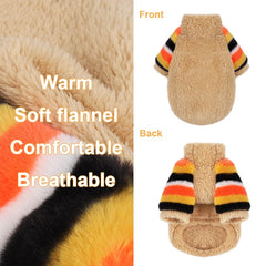 Yikeyo rainbow sleeve detail on XXS sweater for tiny dogs, stylish warmth.