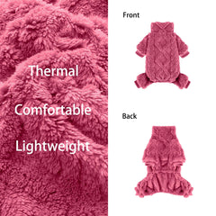 Yikeyo dog pajamas close-up shows soft fleece and hair-resistant texture