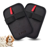 Yikuhot pet hair removal glove in action removing fur from a sofa surface efficiently.