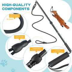 YILAKO Flirt Pole extended to 35 inches enables portable agility training in the yard.