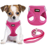 YIMEIS dog harness rose red step-in design for easy on-off daily walks.