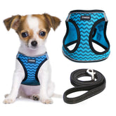 YIMEIS dog harness soft mesh blue XS worn for comfortable daily walks