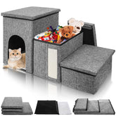 YIMITEE 3-tier dog stairs assembly offers sturdy, space-saving bed access.