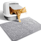 Yimobra cat litter mat with deep grooves and dense mesh captures litter effectively.