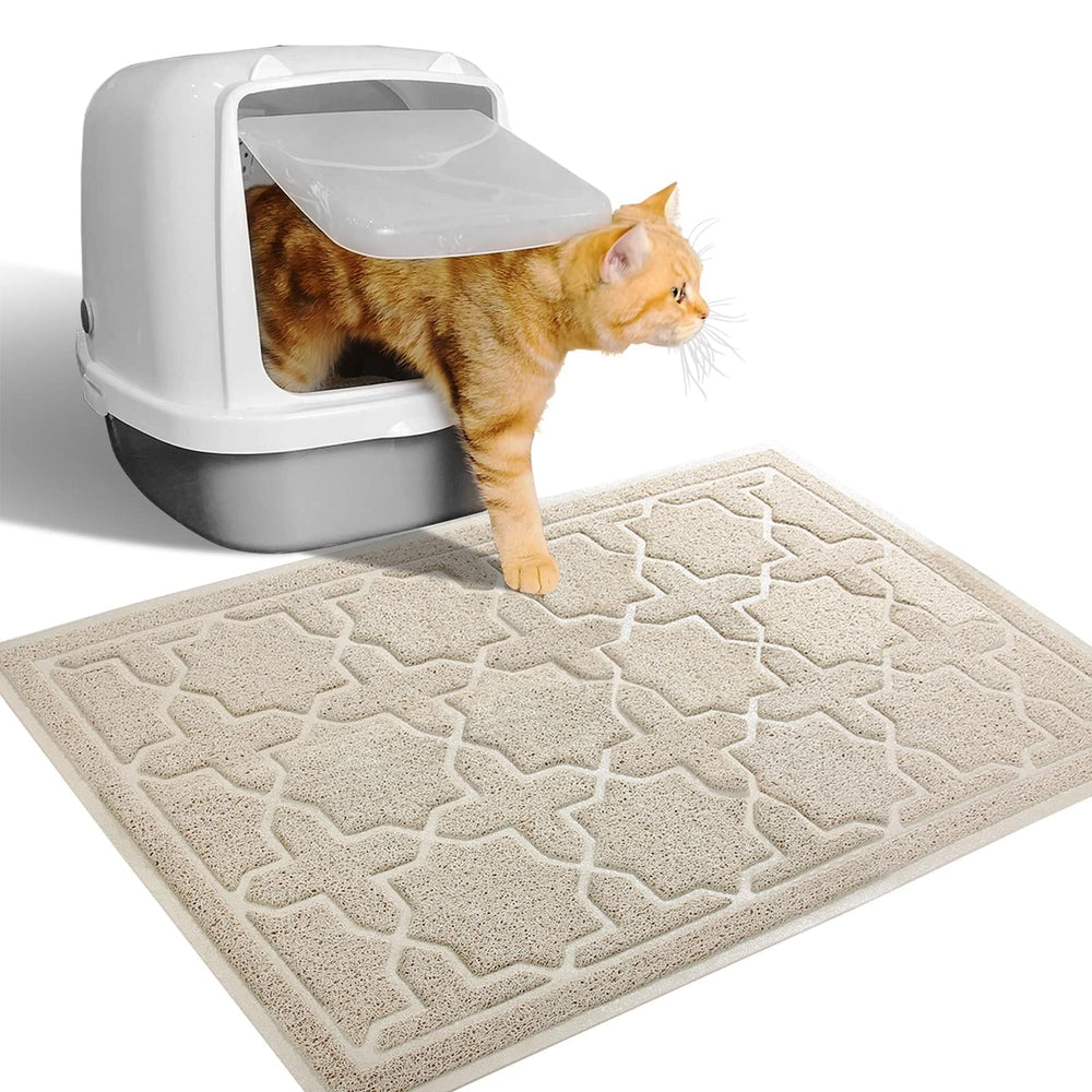 Yimobra cat litter mat with deep grooves captures litter for cleaner floors