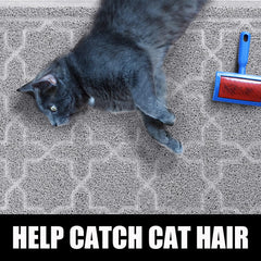 Yimobra cat litter mat soft elastic cushioning protects cat claws during playful pawing.