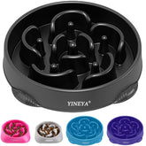 YINEYA 4-cups slow feeder bowl maze design for large breeds improves eating pace.