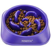 YINEYA slow feeder bowl with maze design slows meals for calmer dining.