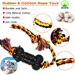 Yipetor cotton rope dog toy for tugging and fetch with natural fibers