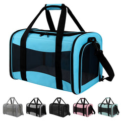 Yipincover pet carrier blue front view for airline travel