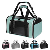 Yipincover soft-sided carrier under seat green front view for easy airline travel