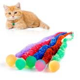 YISHANGFA mixed bouncy balls for cats in a bright indoor play setup for active engagement