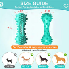 Yivgeoi toothbrush-toy-bristles clean teeth as dogs chew and squeak for engagement.
