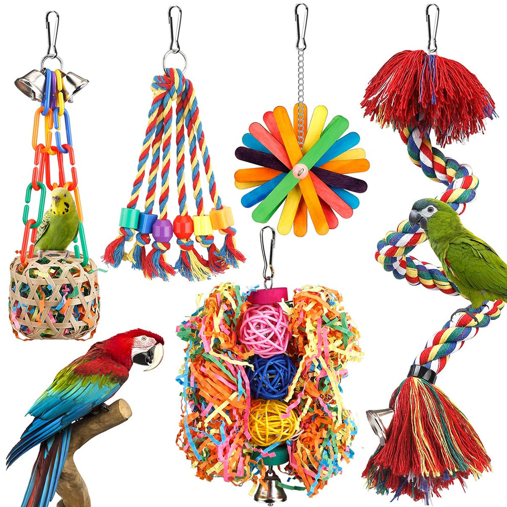 YIXUND rope perch with bell promotes interactive play