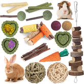 YIXUND 26pcs rabbit toys assortment, front view, offering natural chews for dental wear and curiosity