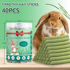 YIXUND Timothy Hay Sticks foraging view – natural enrichment stimulates curious nibbling.