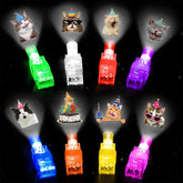 Yizeda finger lights reveal eight cat designs for vibrant party favors and glow-in-the-dark fun