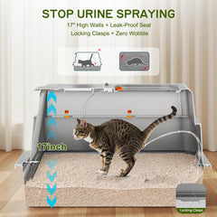 YIZFERN internal urine guards help reduce leaks and splashes inside the box.