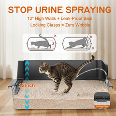 YIZFERN side view reveals tall 12-inch height to reduce scatter