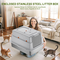 YIZFERN 135 degree top lid open for easy scooping and refilling.