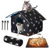 Ylinge outdoor cat house folded view for easy travel and storage.