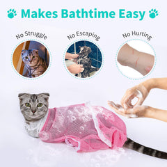 YLONG Cat Bathing Bag open front view aids quick paw access.