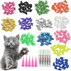YMCCOOL cat nail caps pack with 10 colors for scratch protection.