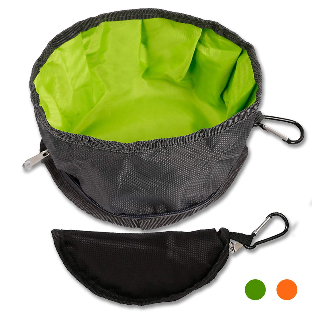 YMETECH collapsible dog bowls unfolded for easy on-the-go hydration during hiking.