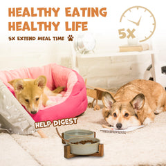 YOBRO non-slip wood stand keeps bowls steady during meals.