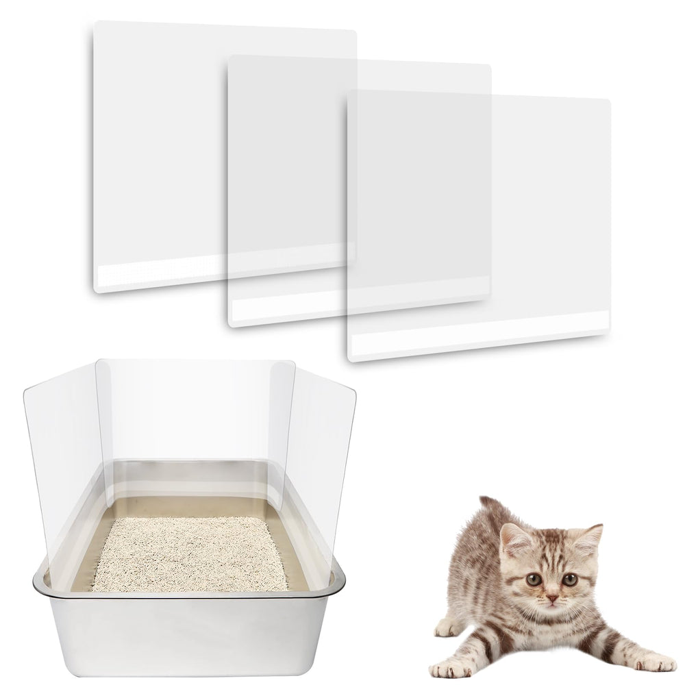 YOILES 3PCS pee shields package showing sizes for open-top litter pans.