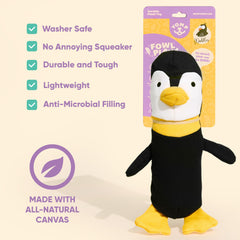 Yomp Penguin Dog Toy washable materials ensure easy cleanup and hygienic toy life.