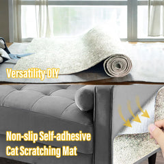 YONGJOY cat scratch couch protector cutting guide demonstrates easy size trimming for DIY.